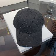 Louis Vuitton Baseball Cap In LV Monogram Signature Cotton Black