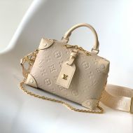 Louis Vuitton Petite Malle Souple Handbag In Monogram Empreinte Leather M45394 Beige