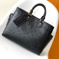 Louis Vuitton Sac Plat Tote In Monogram Debossing Leather M44964 Black