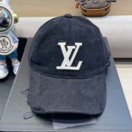 Louis Vuitton LV Signature Baseball Cap In Worn Cotton Black