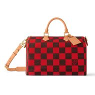 Louis Vuitton Speedy Bandouliere 40 Bag In Damier Pop Canvas N40580 Red