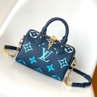 Louis Vuitton Speedy Bandouliere 20 Bag In Monogram Empreinte Leather M46517 Blue