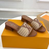 Louis Vuitton LV Capri Slides Women Raffia Brown