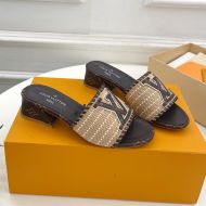 Louis Vuitton LV Capri Slides Women Raffia Brown/Black