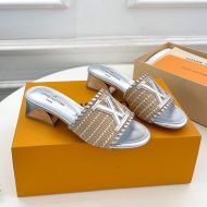 Louis Vuitton LV Capri Slides Women Raffia Silver