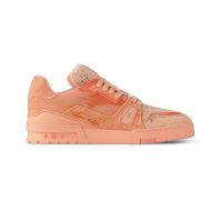 Louis Vuitton LV Trainer Sneakers Unisex Bleached Monogram Denim 1ACVMZ Orange