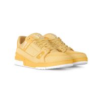 Louis Vuitton LV Trainer Sneakers Unisex Grained Nubuck Calf Leather 1ACRMK Yellow