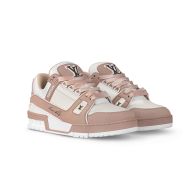 Louis Vuitton LV Trainer Sneakers Unisex Nubuck And Grained Calf Leather 1ACX5C Pink