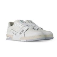 Louis Vuitton LV Trainer Sneakers Unisex Smooth And Grained Calf Leather 1A8WAX White