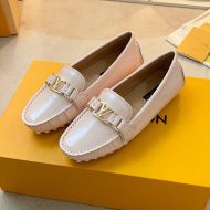 Louis Vuitton Vernis Moccasins Unisex Patent Leather Pink