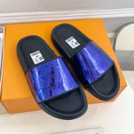 Louis Vuitton Waterfront Slides Unisex Monogram Patent Rubber Purple