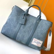 Louis Vuitton Weekend Tote In Monogram Washed Denim M22537 Blue